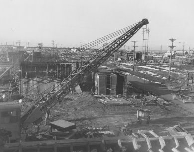 Construction at Sunflower in January 1944.
