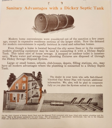 Although it is not clear if this company’s products were featured in the exhibits and demonstrations on the Better Farm Homes train, sceptic tanks and other sanitary and building technologies were included. This company had a sales location in Kansas City, Missouri. Courtesy Kansas Historical Society.